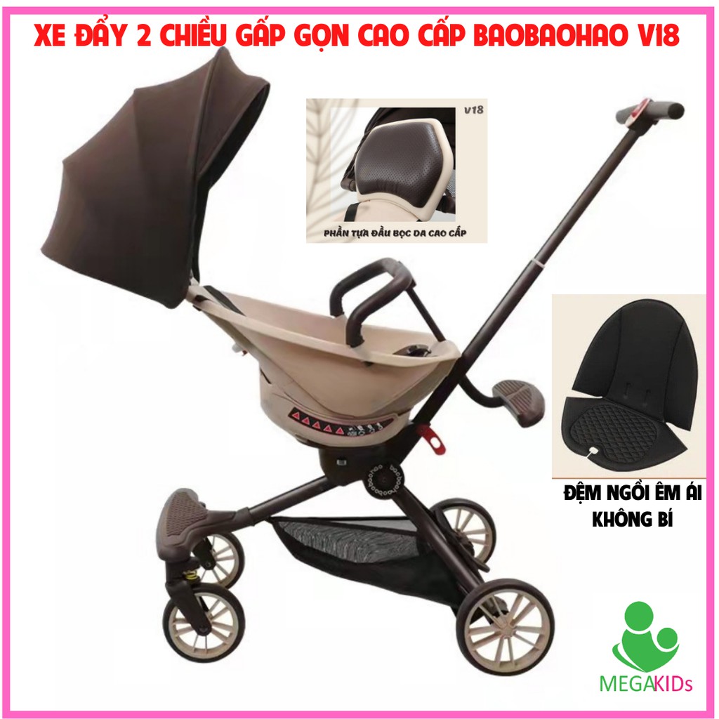 (Hàng cao cấp) Xe đẩy 2 chiều dạo chơi gấp gọn hàng chính hãng Bảo hành 12 tháng