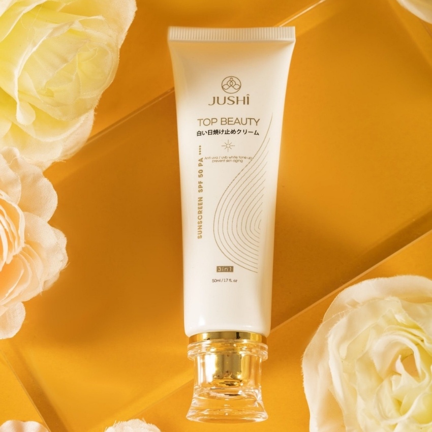 Kem Chống Nắng Top Beauty Jushi Bảo Vệ Làn Da Tối Ưu Chiết Xuất Từ Thành Phần Thiên Nhiên, Chống Mồ Hôi Và Nước