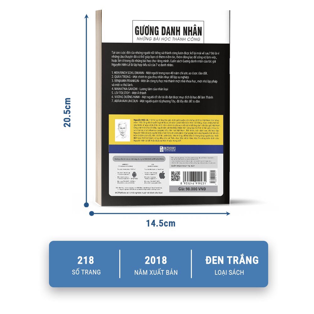 Sách - Gương Danh Nhân - Những Bài Học Thành Công (Nguyễn Hiến Lê - Bộ Sách Sống Sao Cho Đúng)
