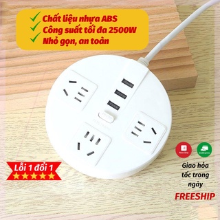 Ổ cắm điện đa năng thông minh 3 Chấu 3 Cổng USB 5v Sạc Nhanh Ổ Cắm 1,8m ĐÈN TRẦN PHÚ