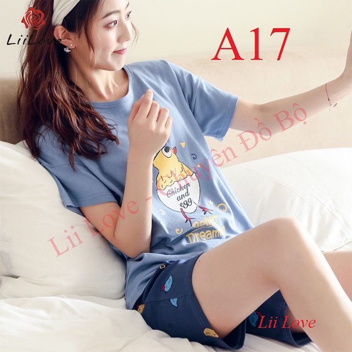 Bộ Mặc Nhà Quần Đùi Áo Ngắn Tay Cotton - Cá Tính, Trẻ Trung,Phong Cách Hàn Quốc 2020 Liilove