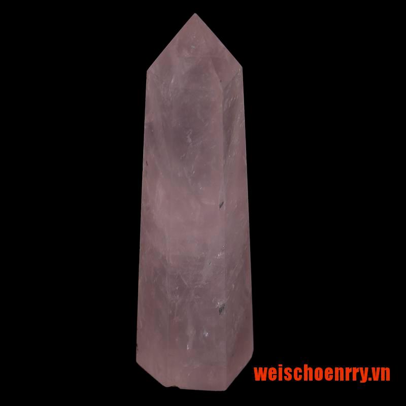 Hoenrry Natural Rock Rose Quartz Crystal Point Healing Stone Pure Color Obelisk Wan