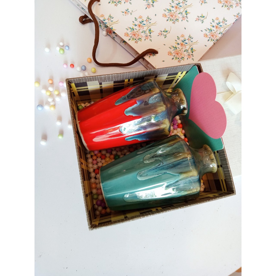 Quà tặng thất tịch, hộp quà tặng gốm cổ âm dương vô cùng ý nghĩa dành cho các chàng trai cô gái,quà tặng nhân dịp