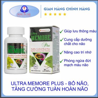 Viên bổ não Viên bổ não Ultra Memore Plus - Bổ não, tăng cường tuần hoàn não, Nhập khẩu Mỹ