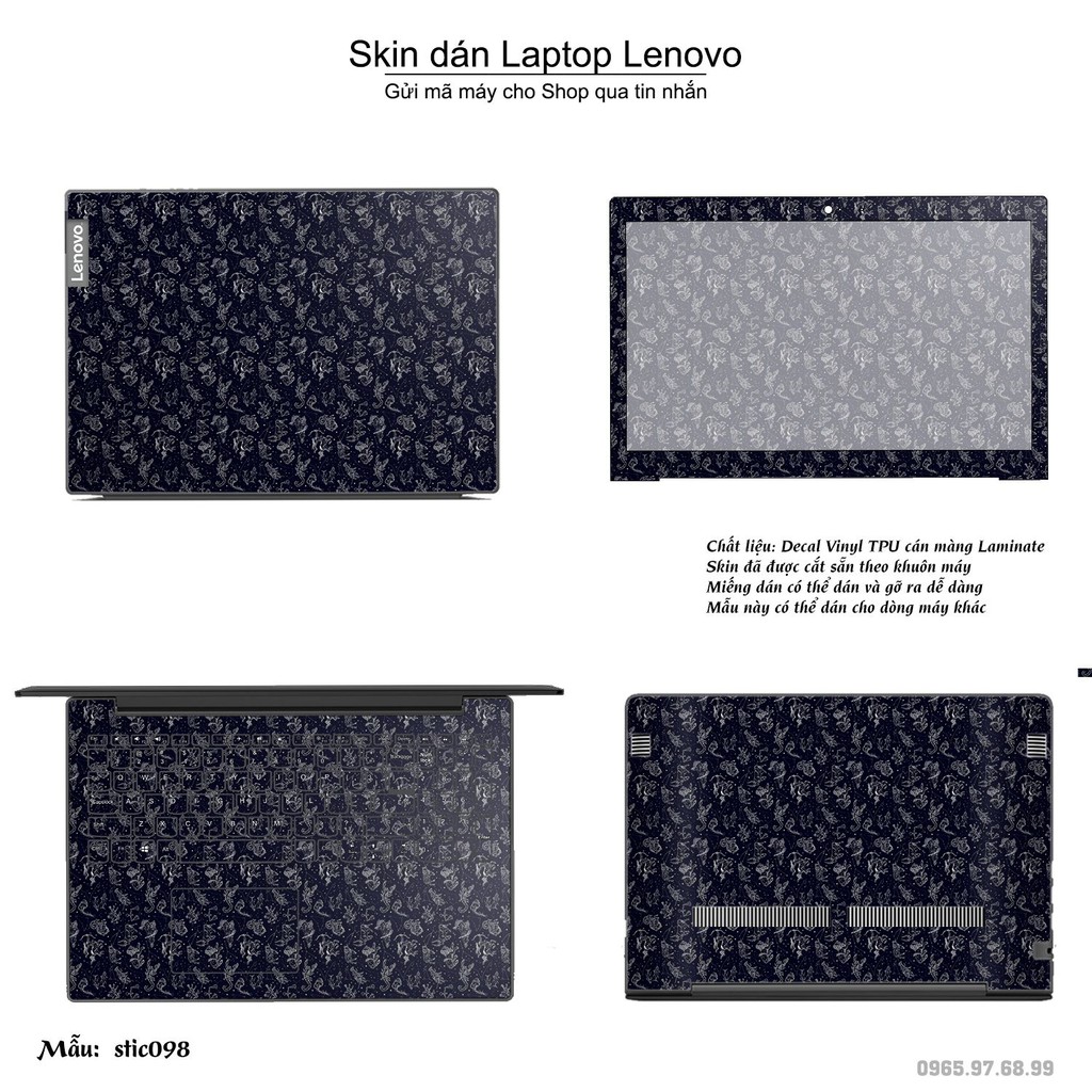 Skin dán Laptop Lenovo in hình Hoa văn sticker nhiều mẫu 17 (inbox mã máy cho Shop)