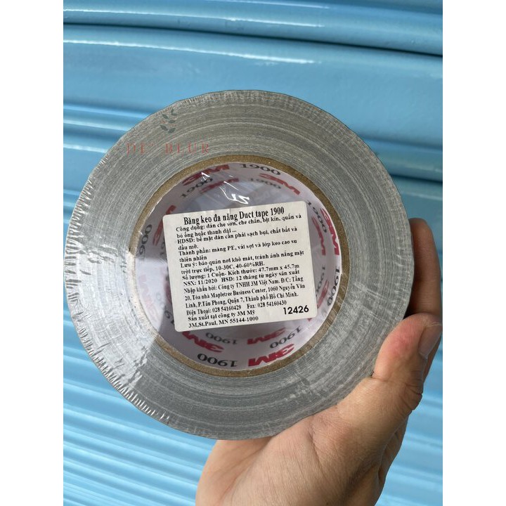 Băng Keo Vải Siêu Cường Đa Dụng 3M Chính Hãng Màu Bạc Value Duct Tape 1900 Sliver