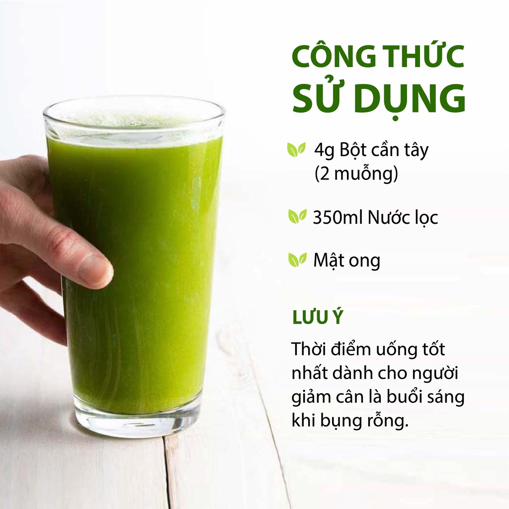 Bột Cần Tây Giảm Cân Sấy Lạnh Nguyên Chất Thanh Lọc Cơ Thể, Làm Mịn Da MODOTOX 65gr (Hũ)