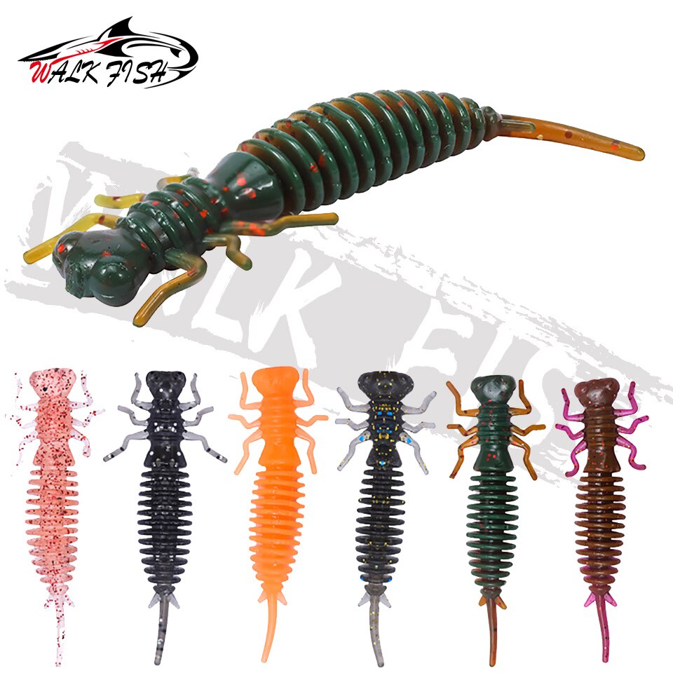 Mồi câu cá giả WALK FISH bằng silicon mềm 55mm 75mm 100mm