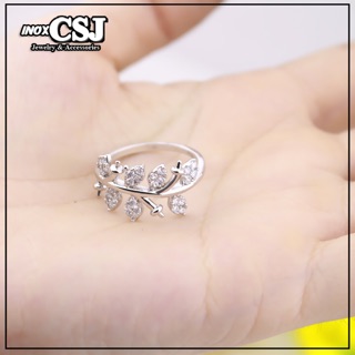 Nhẫn inox hình chiếc lá