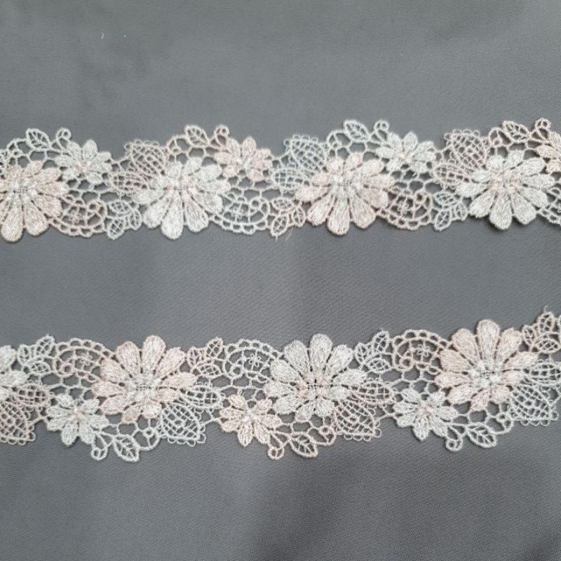 Ren chỉ cotton hình hoa bản 4cm
