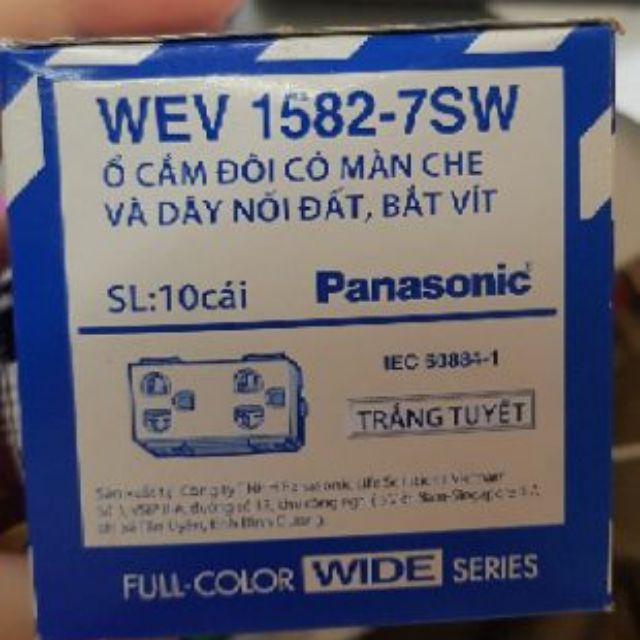 [CHÍNH HÃNG] Ổ CẮM ĐÔI BA CHÂN DÒNG WIDE PANASONIC (CÓ CHÂN TIẾP ĐỊA)