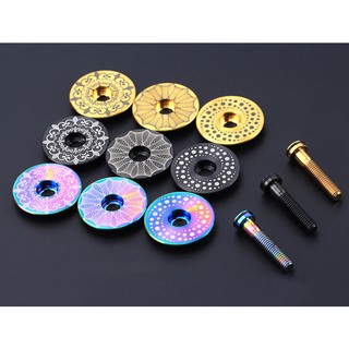 Rủi ro 1 bộ Mũ tai nghe xe đạp hợp kim titan nhẹ + M6 * 30mm Tai nghe xe đạp Thân bu lông 3 màu Tai nghe vít Phụ tùng xe đạp