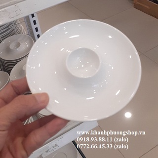 Dĩa để trứng lộn sứ Minh Long - dĩa để trứng lộn