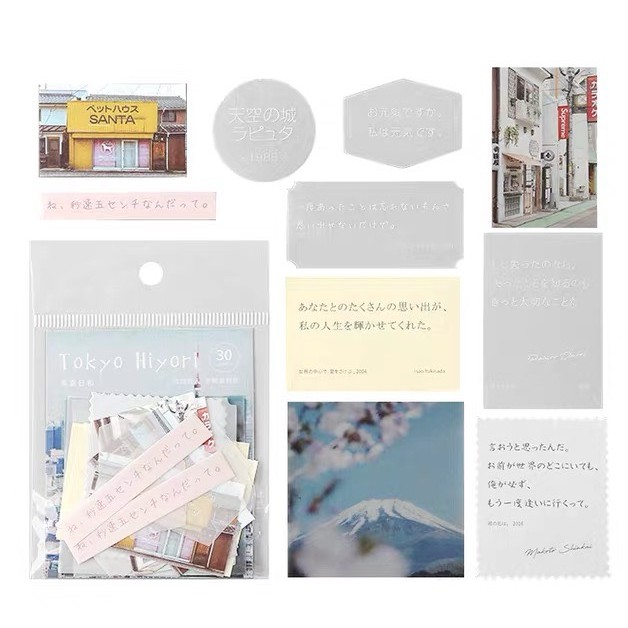 Set 30 nhãn dán sticker LOMO bìa cứng phong cách chữ Instagram trang trí nhật ký sách ảnh ST06