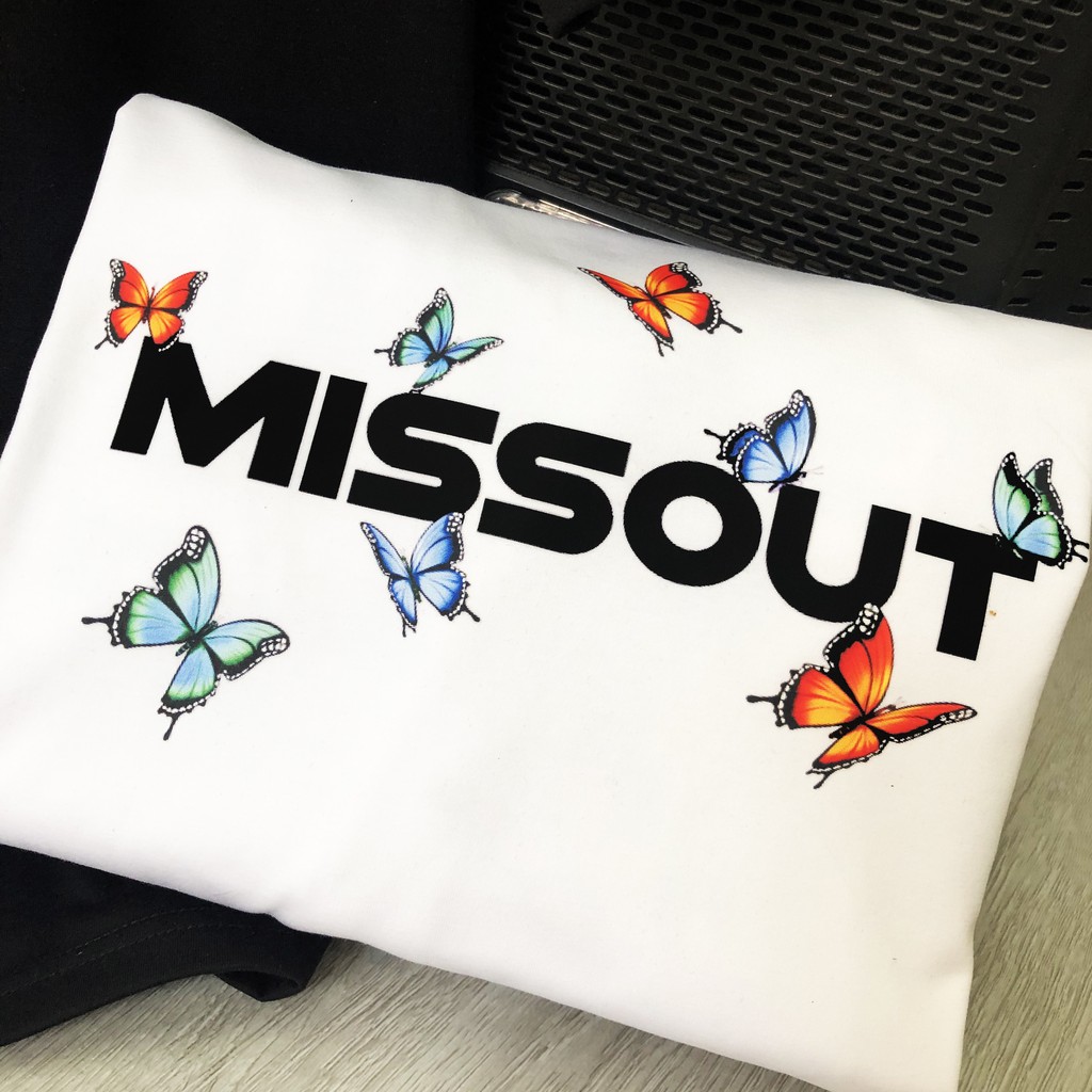 Áo thun tay lỡ MISSOUT BUTTERFLY, áo thun cotton nam nữ unisex , Dricco_offcial