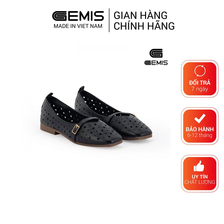 Giày đế bệt laza GEMIS - GM00086 Đen/Kem