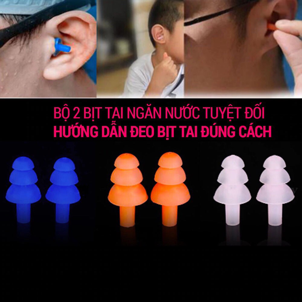 Bộ hai bịt tai EN2 nhỏ gọn,có hộp cho bé cao cấp chống nước khi bơi Sporty