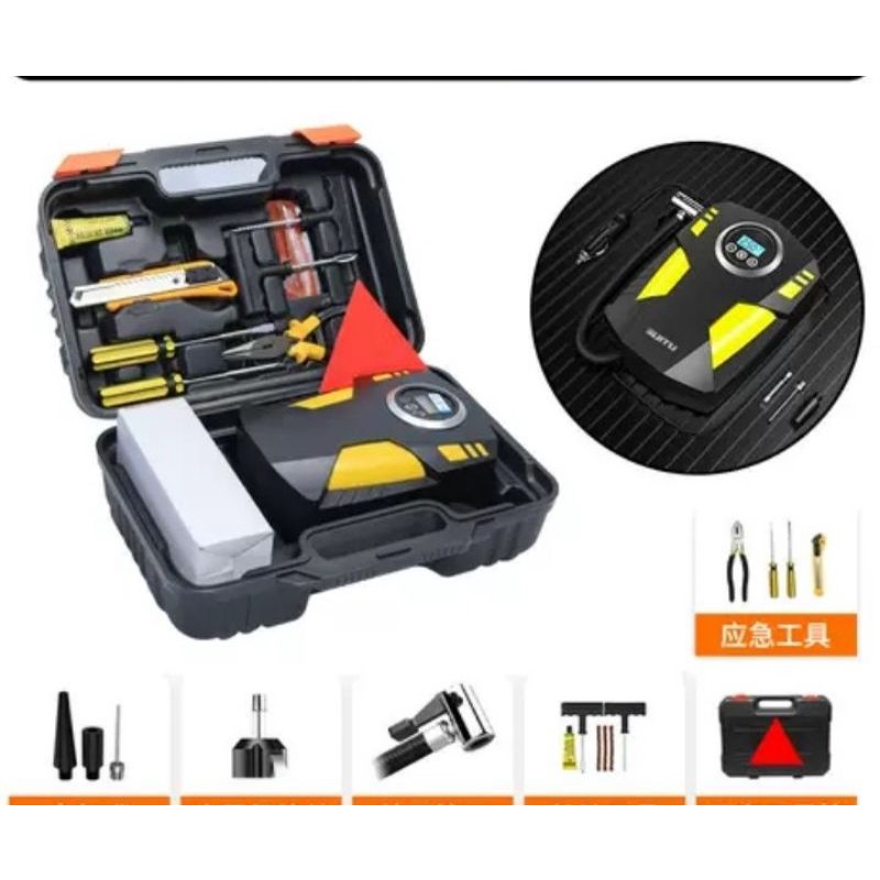 Máy bơm lốp xe ô tô,xe máy cực kì tiện lợi đầy đủ hộp phụ kiện