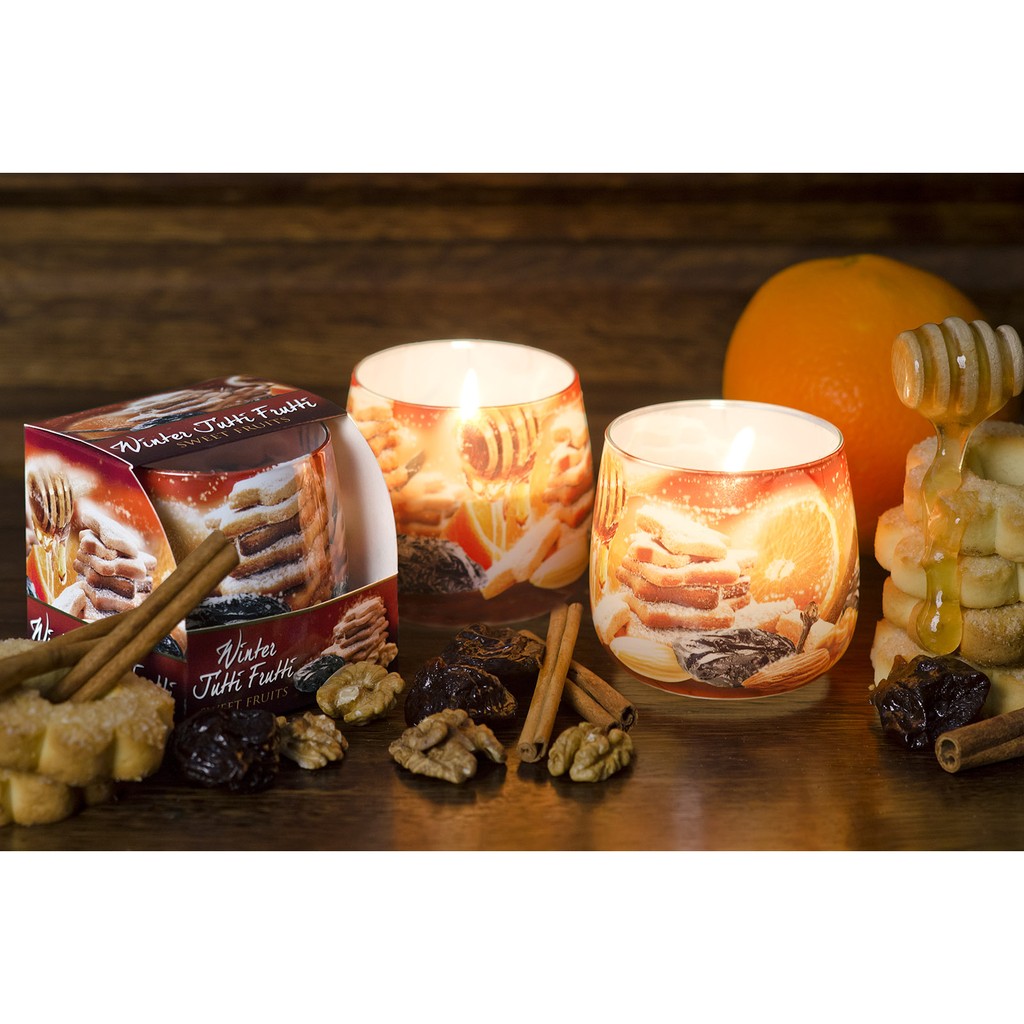 Ly nến thơm Bartek Candles BAT0659 Winter Tutti Frutti 100g (Hương mùa đông)