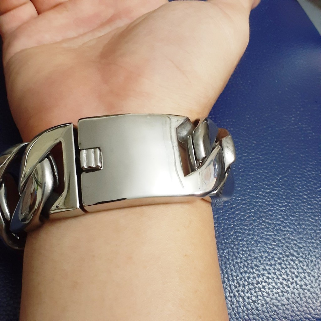 Lắc tay nam inox lặc đơn bảng to 32mm siêu ngầu - Bảo hành không đen, không gỉ - Thể hiện đẳng cấp phái mạnh