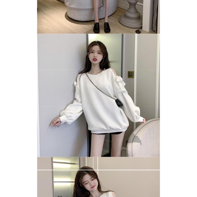 Áo Hoodie Cổ Tròn Dáng Rộng In Hình Bướm Thời Trang Xuân Thu Cho Nữ