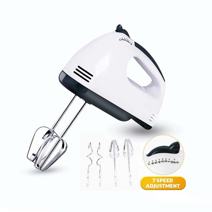 [SALE] Máy Đánh Trứng Mini Cầm Tay 7 Tốc Độ Gồm 3 loại que đánh