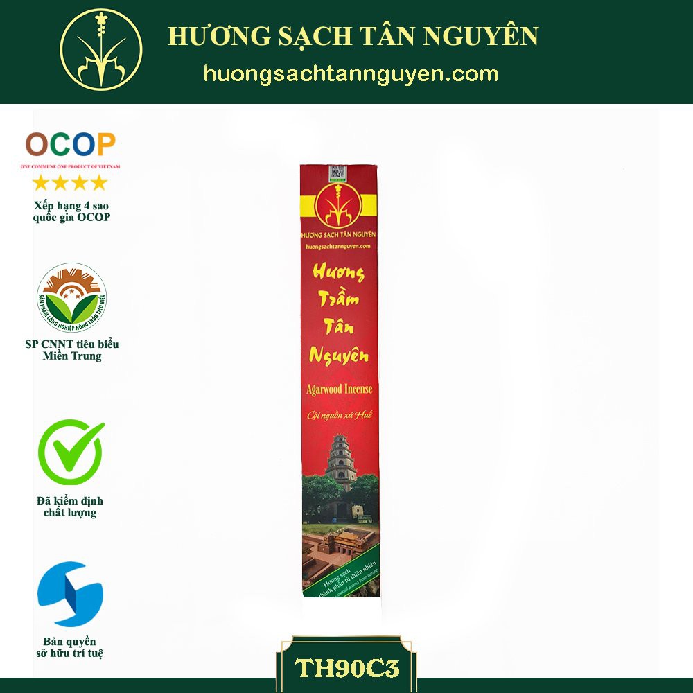 Hương Trầm CỐ ĐÔ loại thơm TH90C3 - Nhang Sạch Tân Nguyên hộp 90 que