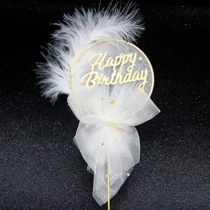 Dream Catcher Phối Ren Lông Vũ Dùng Trang Trí Bánh Kem Chất Lượng Cao