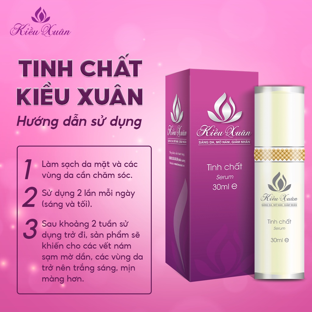 Tinh Chất Serum KIỀU XUÂN Giúp Trắng Da, Mờ Nám, Cung Cấp Ẩm Và Các Dưỡng Chất Cần Thiết Cho Da Dung Tích 30ml