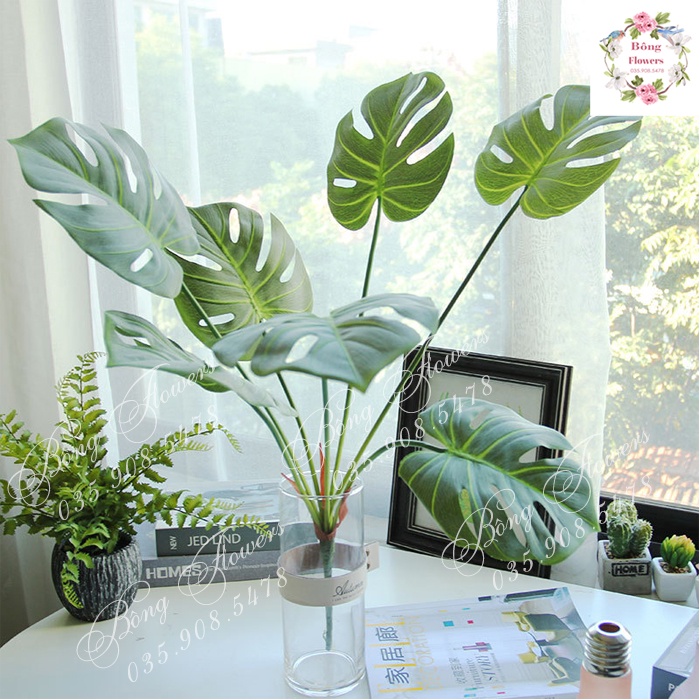 Cây giả - cây lá rùa giả 7lá cao 75cm hàng cao cấp chất lượng