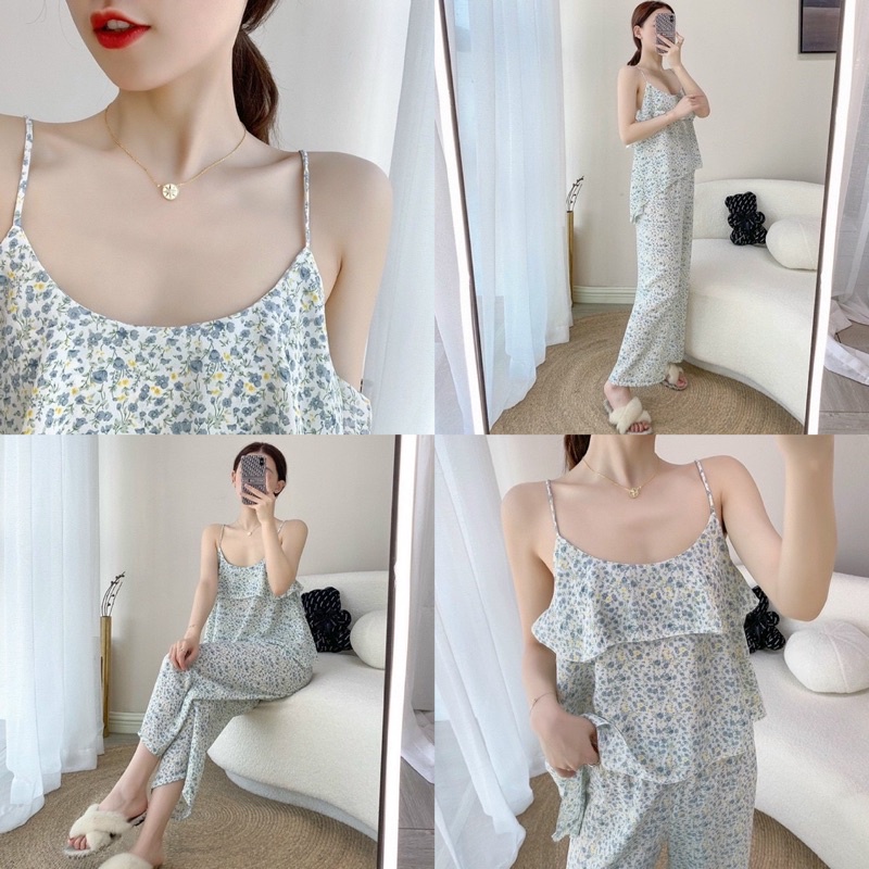 BỘ VOAN TƠ LỤA 2 DÂY HOẠ TIẾT XINH