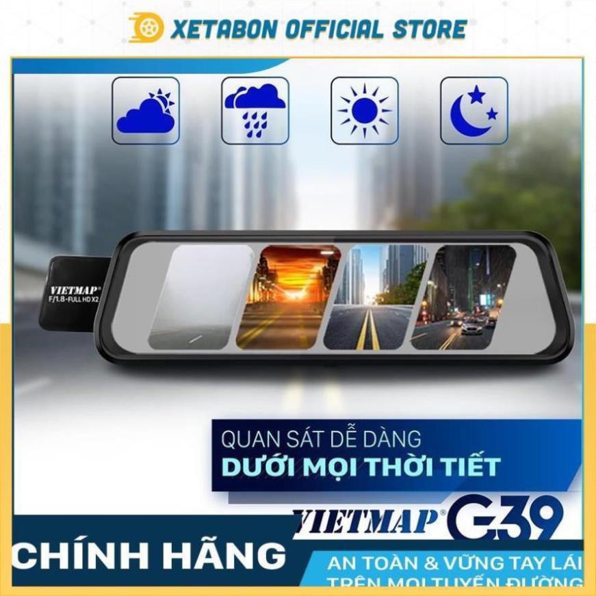 VIETMAP G39-Camera hành trình ô tô Ghi Trước Sau, Chia Sẻ Video Từ Điện Thoại Lên Màn Hình Có GPS + Thẻ Nhớ 32GB | BigBuy360 - bigbuy360.vn