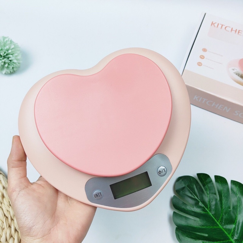 Cân điện tử mini hình trái tim đa năng kèm hộp sammbaby