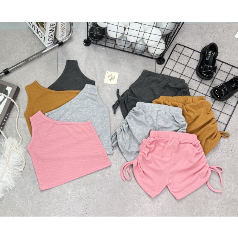 Set đồ bộ mùa hè bé gái - áo hở vai quần rút  8-20kg