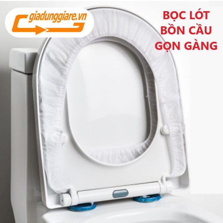 (Gói 10 cái) Bọc lót nắp bồn cầu toilet dùng gia đình sạch sẽ không thấm nước tiện mang theo văn phòng du lịch đi học