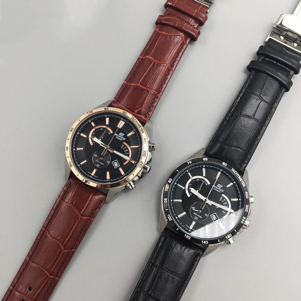 ĐỒNG HỒ NAM CASIO EDIFICE EFR-510L-1AV , EFR-510L-7AV DÂY DA - SIZE 44MM
