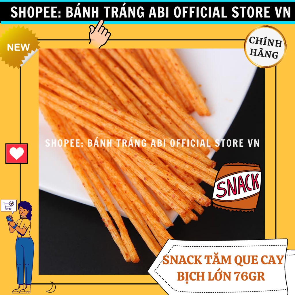 [MÓN ĂN TUỔI THƠ] SNACK BIM BIM TĂM QUE CAY gói 25g