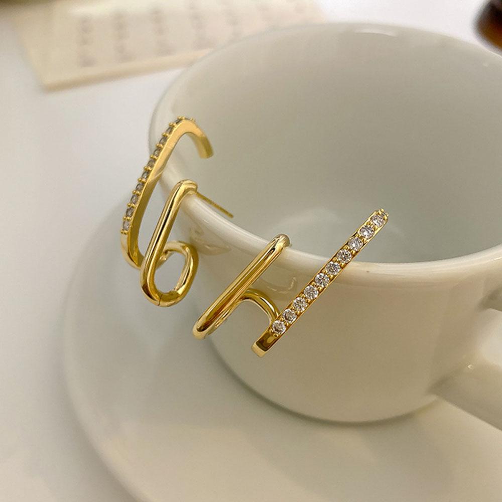 MXGOODS Khuyên Tai Dạng Hạt Hai Vòng Màu Đơn Giản Thời Trang