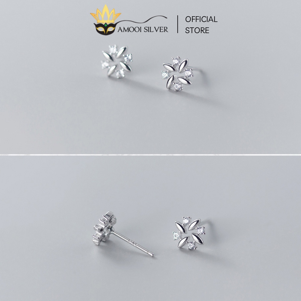 Bông Tai Bạc Ý Cao Cấp S925 Mẫu Hoa Lúa Nhí - Amooi Silver AB105