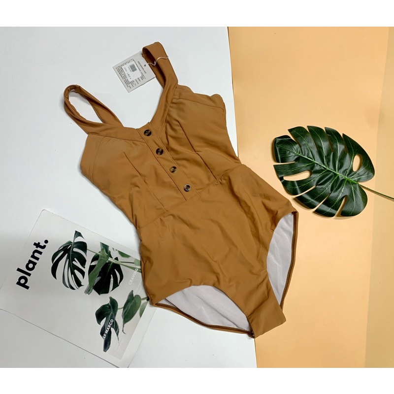 Đồ bơi nữ liền thân, bikini 1 mảnh màu cam xinh xắn