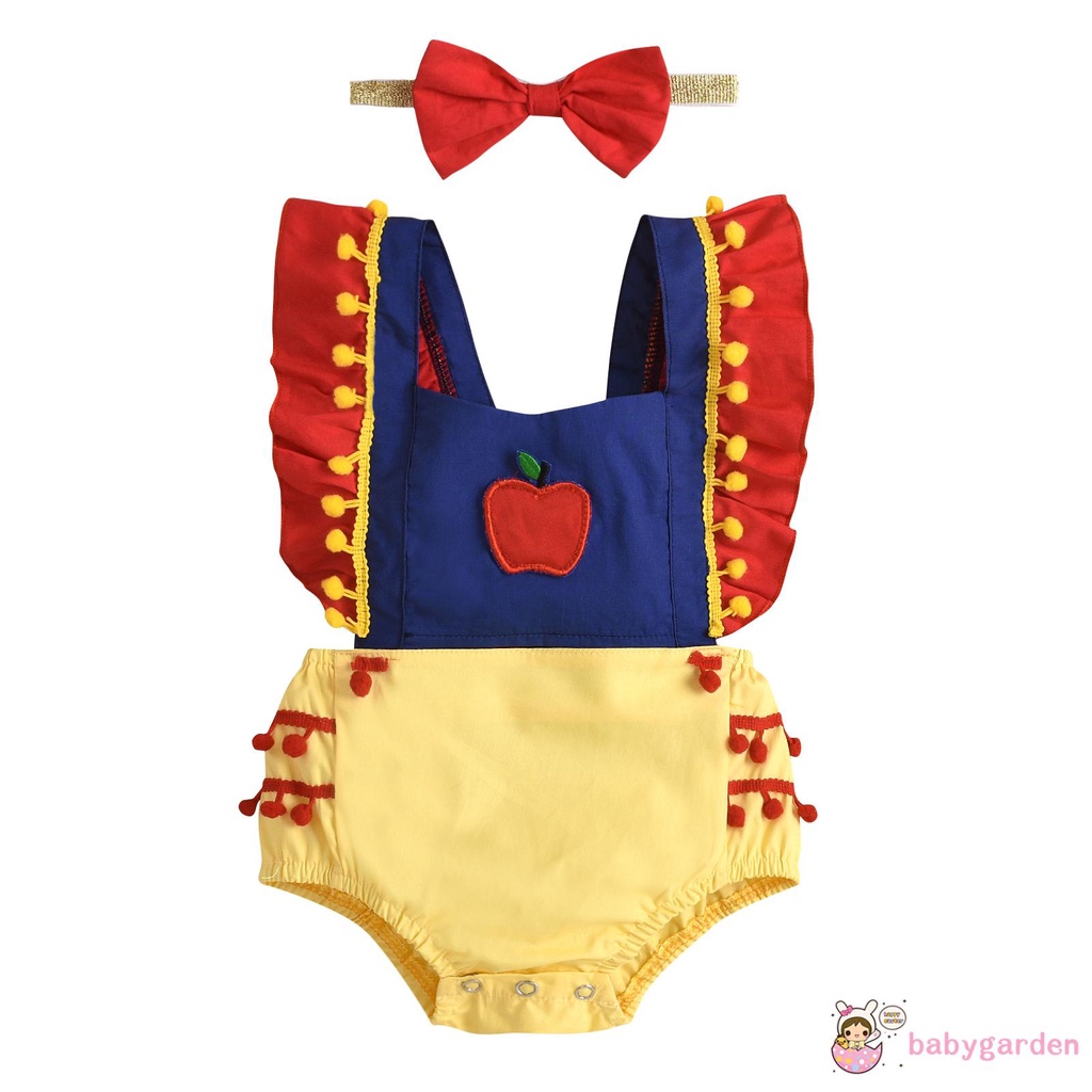 Áo Liền Quần Và Băng Đô Hình Quả Táo Cho Bé Gái