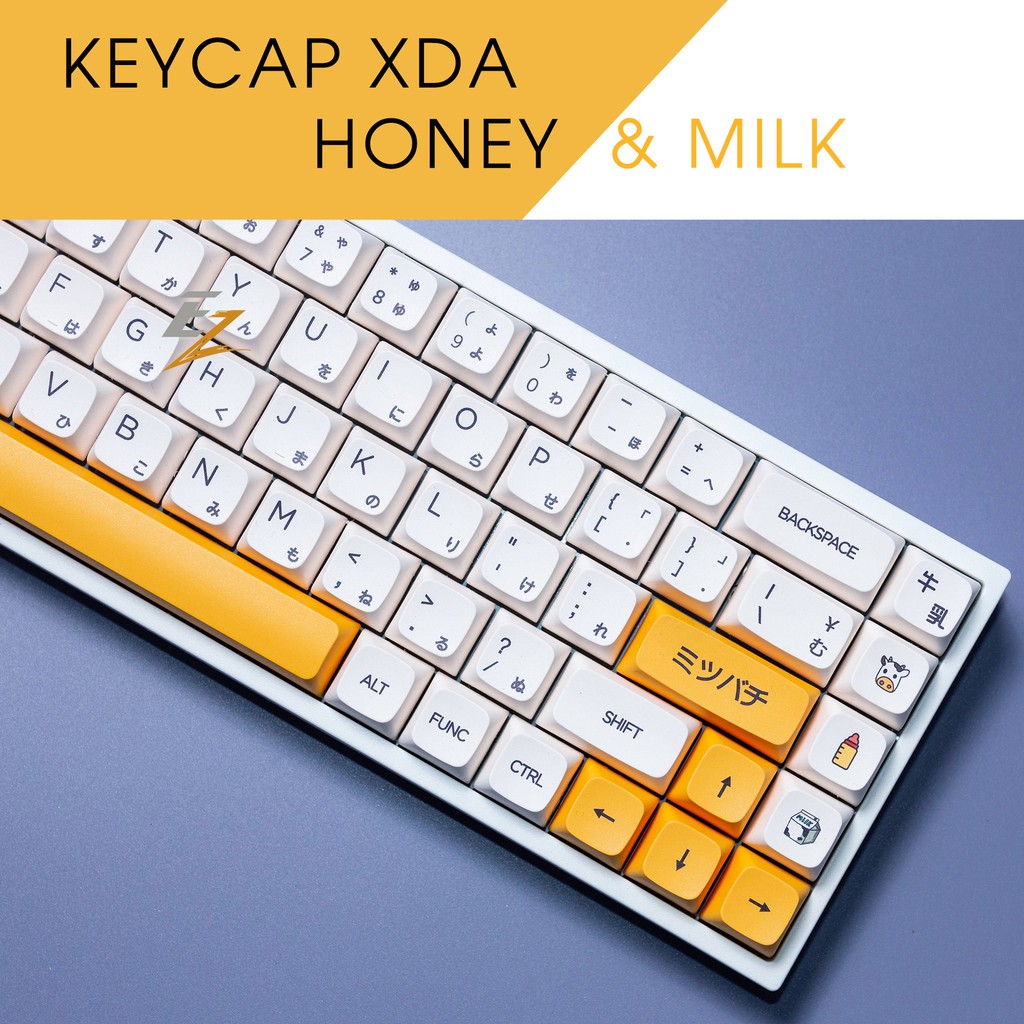 KEYCAP XDA THICK PBT HONEY &amp; MILK 137 PHÍM CHO BÀN PHÍM CƠ CỦA EZPC