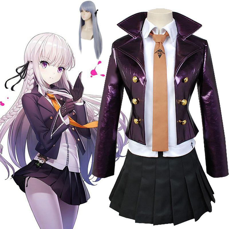 New Danganronpa Dangan-Ronpa Kyoko Kirigiri Cosplay Costume Dress Set With Gloves