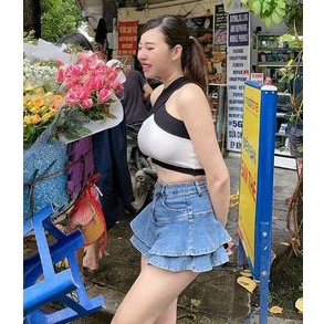 Áo thun croptop 3 lỗ chéo ngực siêu hot sang chảnh (A15