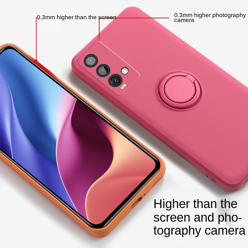 Ốp lưng Xiaomi Redmi 9T 9 9A Giá đỡ vòng từ tính Chân đế Silicone mềm Bảo vệ toàn diện Máy ảnh Dây buộc Miễn phí Chống va đập