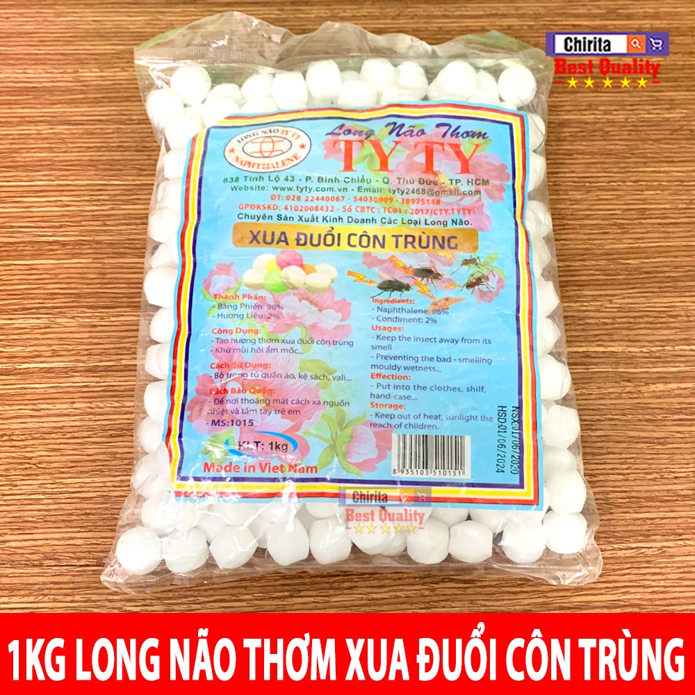 1KG Long Não Thơm Phòng TYTY - Long Não Đuổi Chuột, Long Não Đuổi Côn Trùng, Bỏ Trong Tủ Đồ, Kệ Sách, Kệ Dép,...