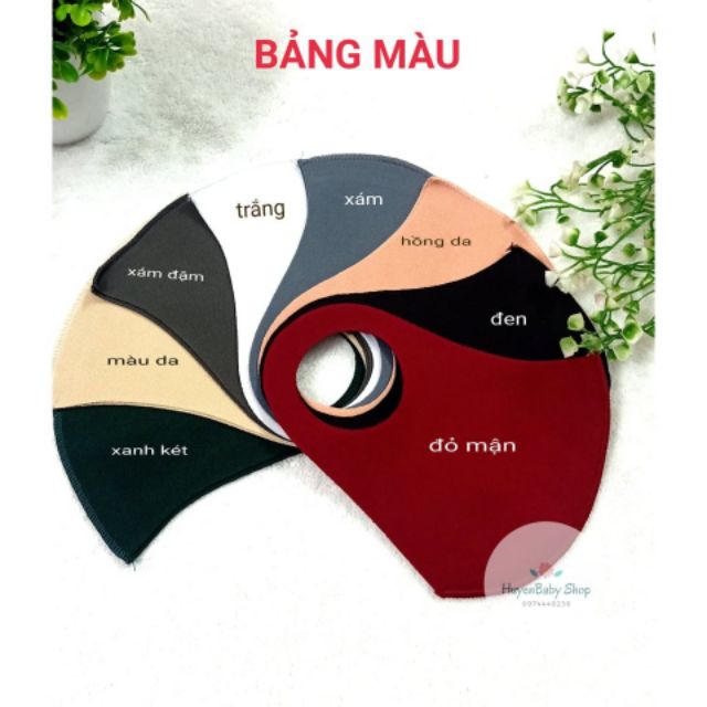 Combo khẩu trang vải su tránh bụi kháng khuẩn thời trang cao cấp ,có thể giặt được.