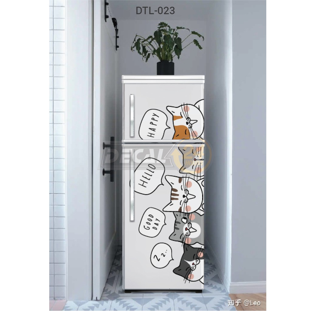 Decal dán tủ lạnh chuyên dụng siêu đẹp, Gia đình mèo Decal24h giấy dán tủ lạnh siêu bền nhiều mẫu cute - HÀNG CAO CẤP | BigBuy360 - bigbuy360.vn