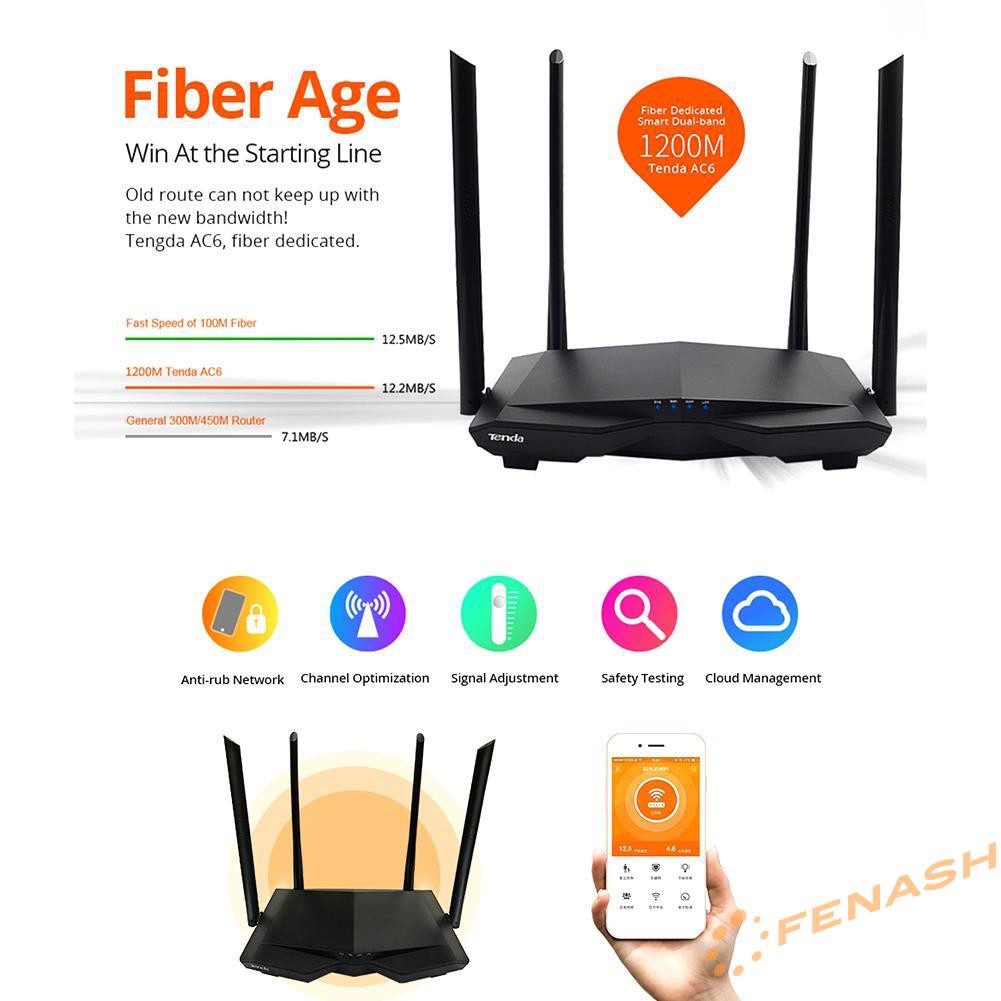 Bộ Định Tuyến Wifi Không Dây Tenda Ac6 1200mbps | BigBuy360 - bigbuy360.vn