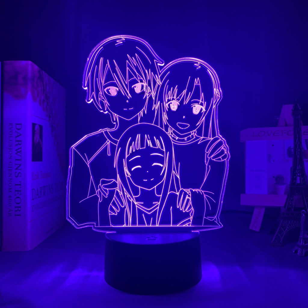 Anime Led Light Sword Art Online cho Trang trí phòng ngủ Đèn ngủ SAO Kirigaya Kazuto Đèn bàn Yuuki Asuna Quà tặng